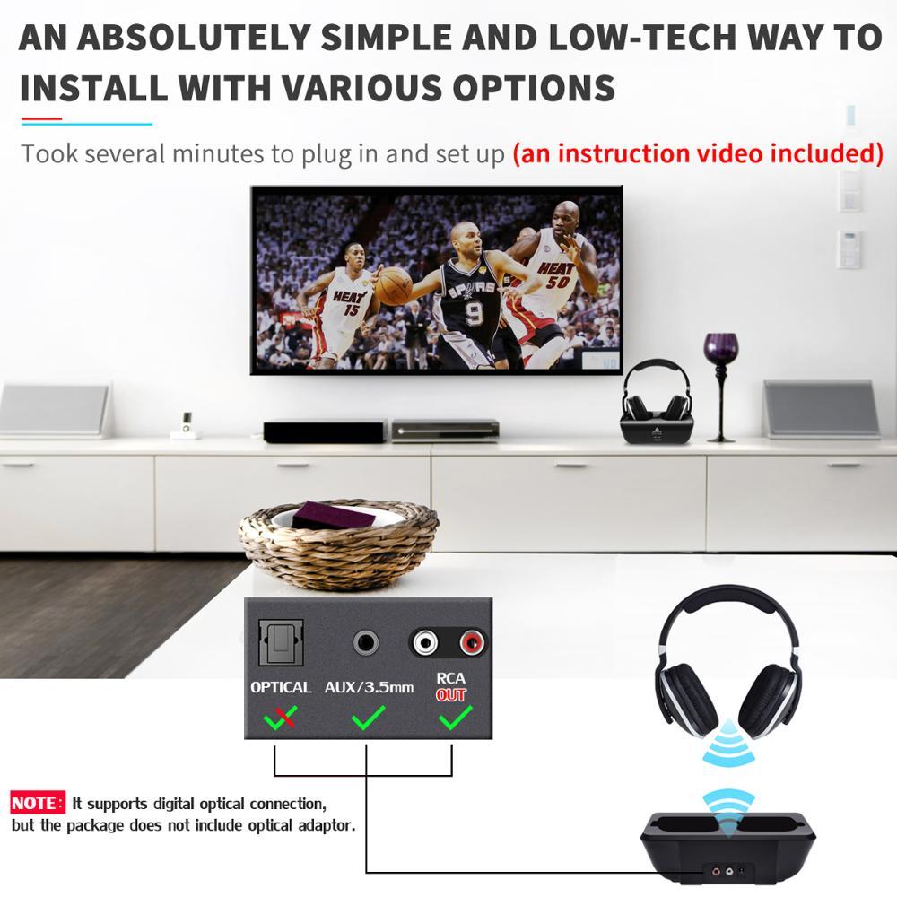 Wireless TV Headphones – On-Ear Deep Bass Audio