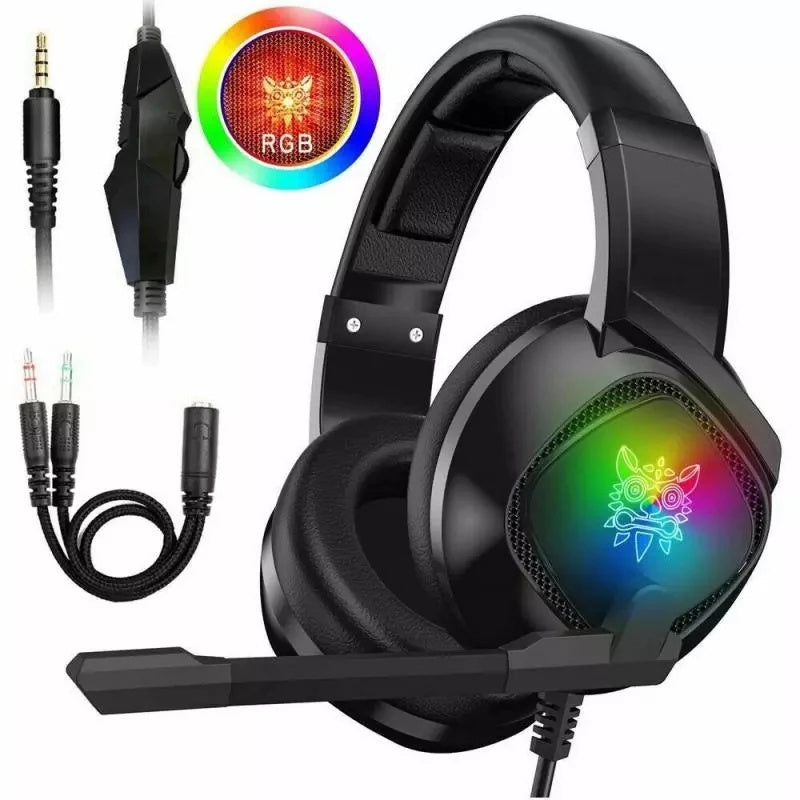 RGB Gaming Headset – Noise-Canceling Over-Ear Headphones with Mic