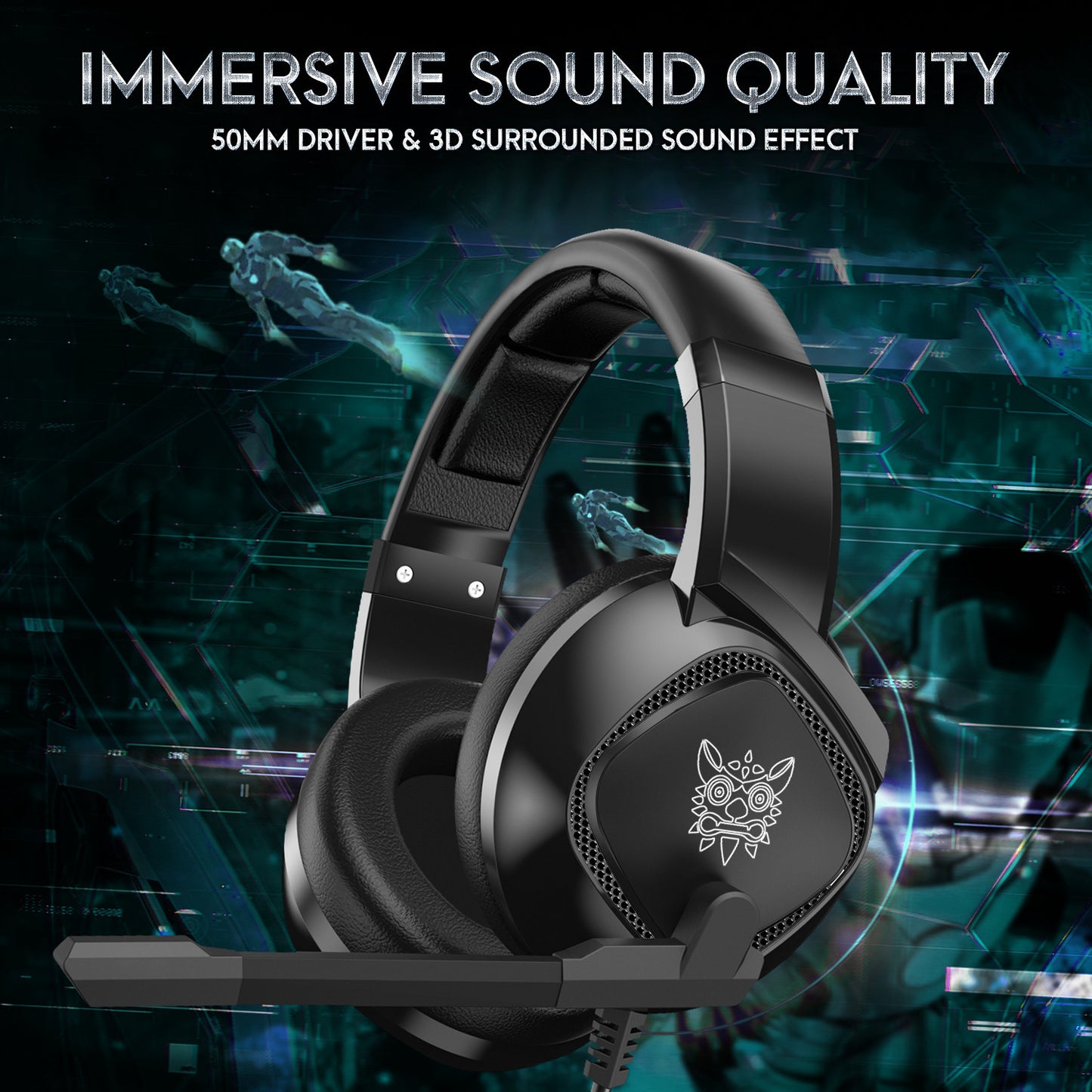 RGB Gaming Headset – Noise-Canceling Over-Ear Headphones with Mic